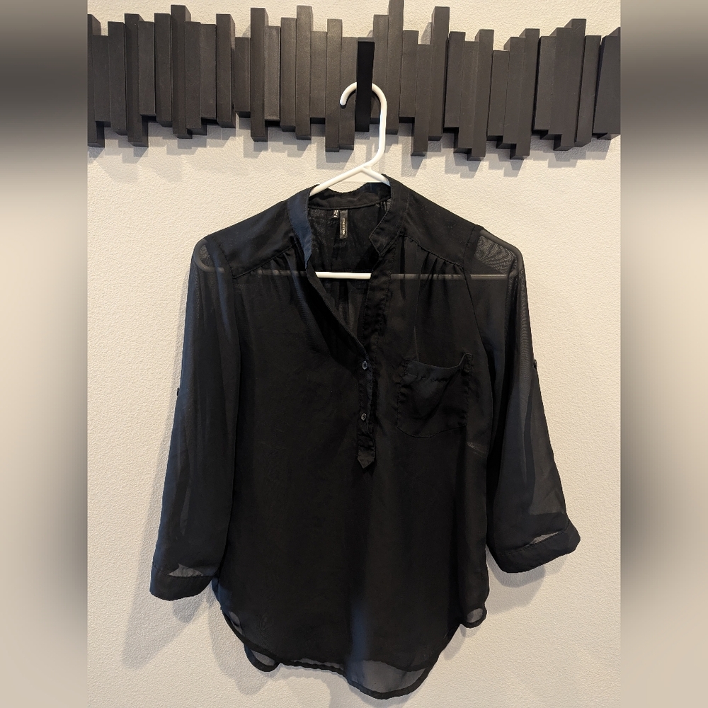 Maurices Sheer 3/4 Sleeve Blouse